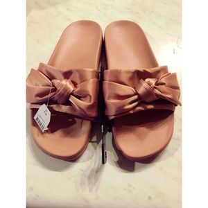 Pink Bow Slide Sandals